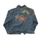 Tantrums Flower Embroidered Cotton Denim Jean Jacket - Boxy Large - 22" x 23"