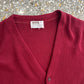 80's Montgomery Ward Maroon Cardigan Sweater - Medium - 20" x 25"