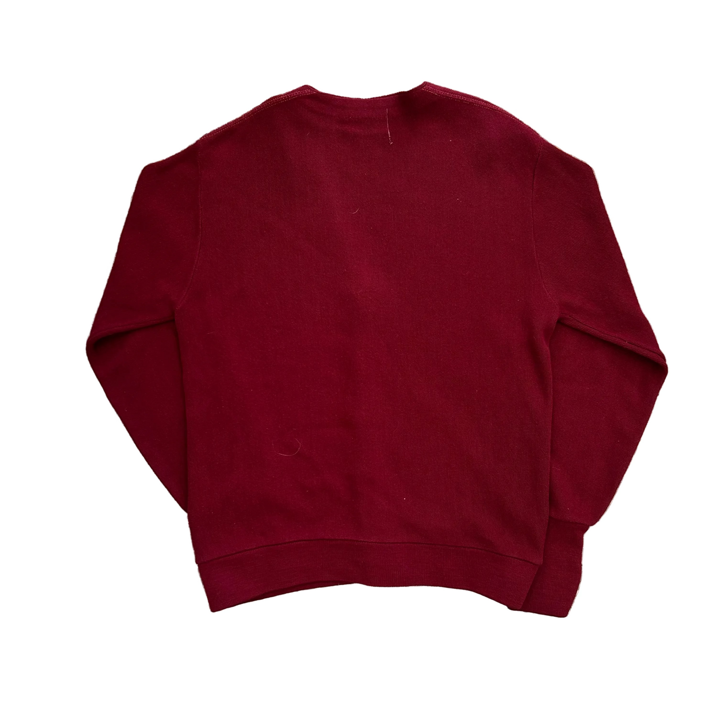 80's Montgomery Ward Maroon Cardigan Sweater - Medium - 20" x 25"