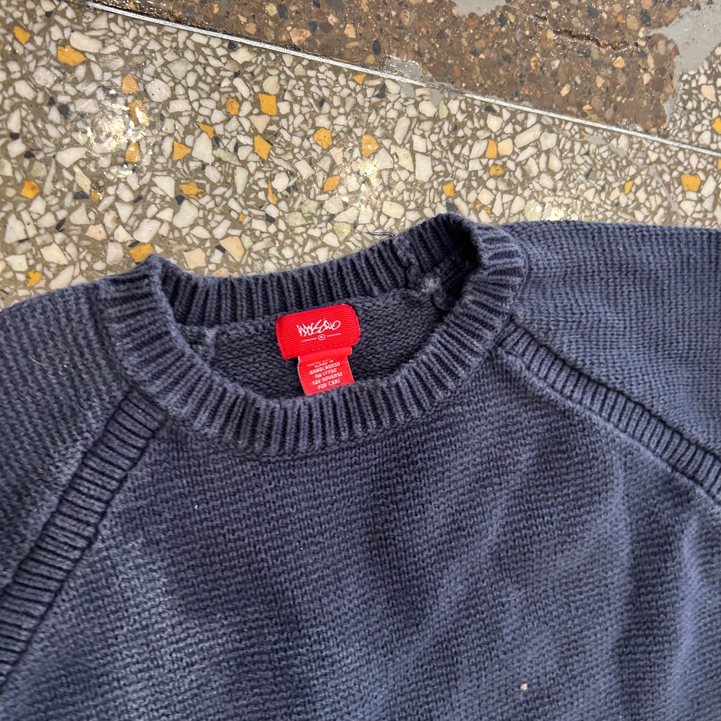 Mossimo Cotton Chunky Knit Navy Blue Sweater - Large - 22" x 27"