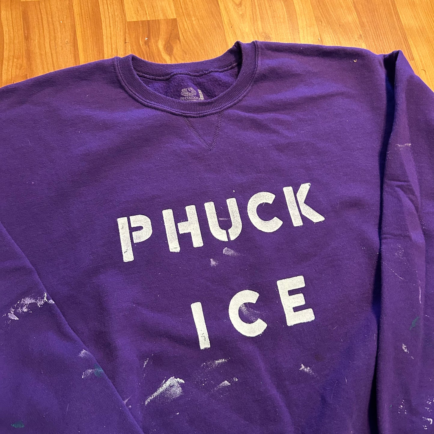 Phuck Ice Purple Painter FOTL Crewneck Sweatshirt - 24" x 25" - Boxy XLarge