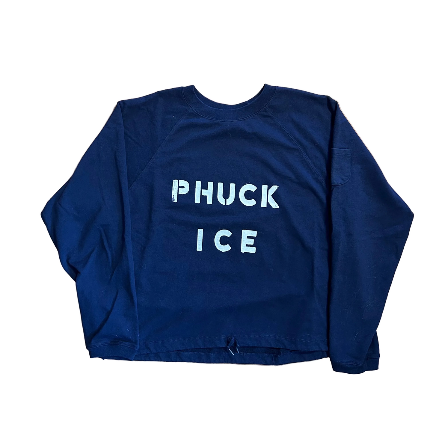Phuck Ice Navy Blue Hanes Crewneck Sweatshirt - 21" x 24" - Medium