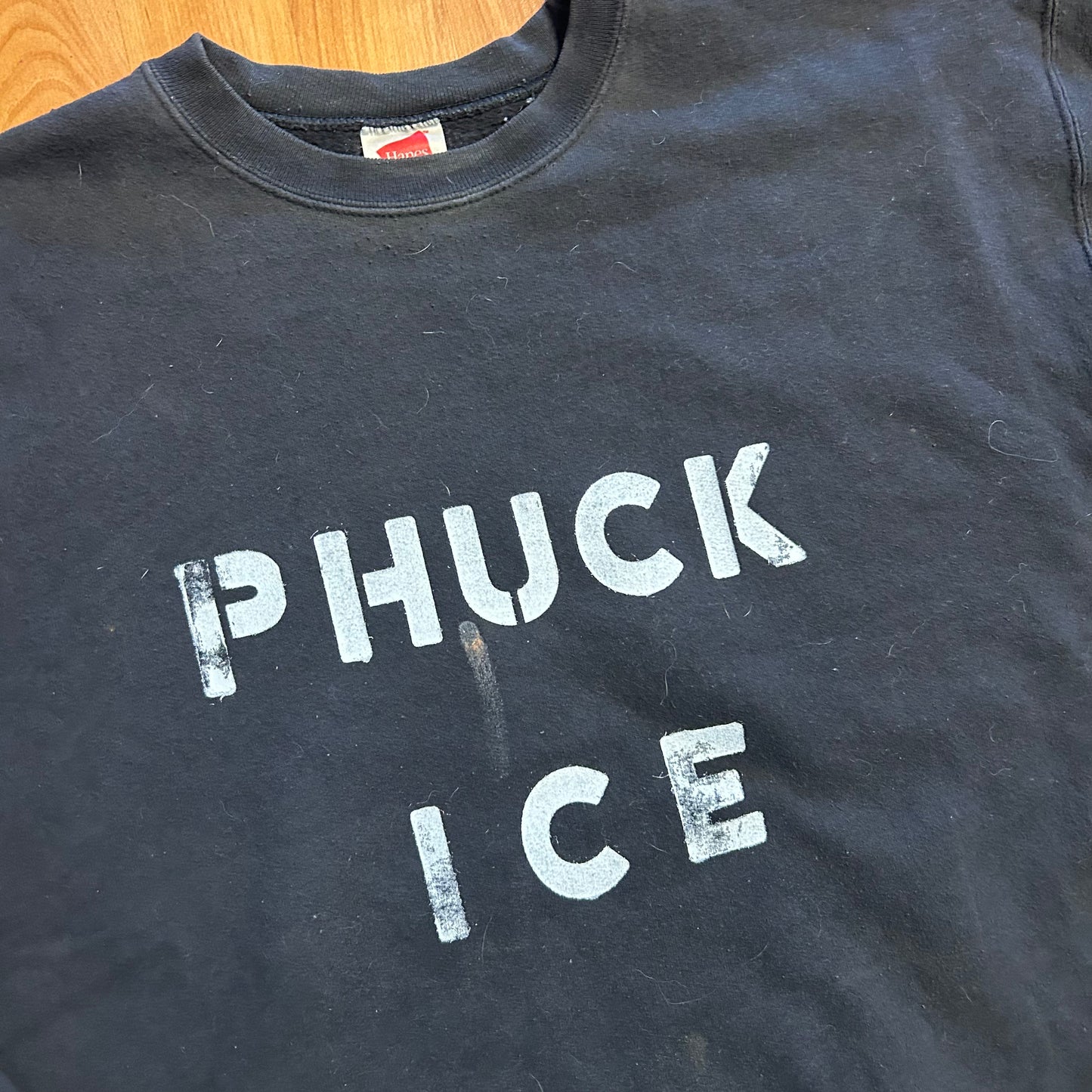 Phuck Ice Black Hanes Crewneck Sweatshirt - 22" x 24" - Large
