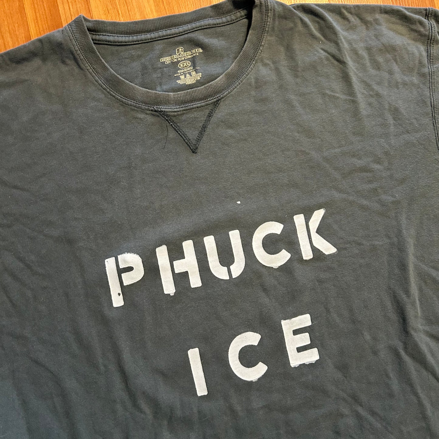 Phuck Ice Faded Teal Russell Athletics Tshirt - 27" x 29" - XLarge