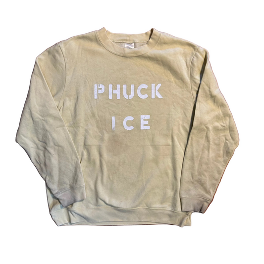 Phuck Ice Yellow Blair Crewneck Sweatshirt - 23" x 25" - Large