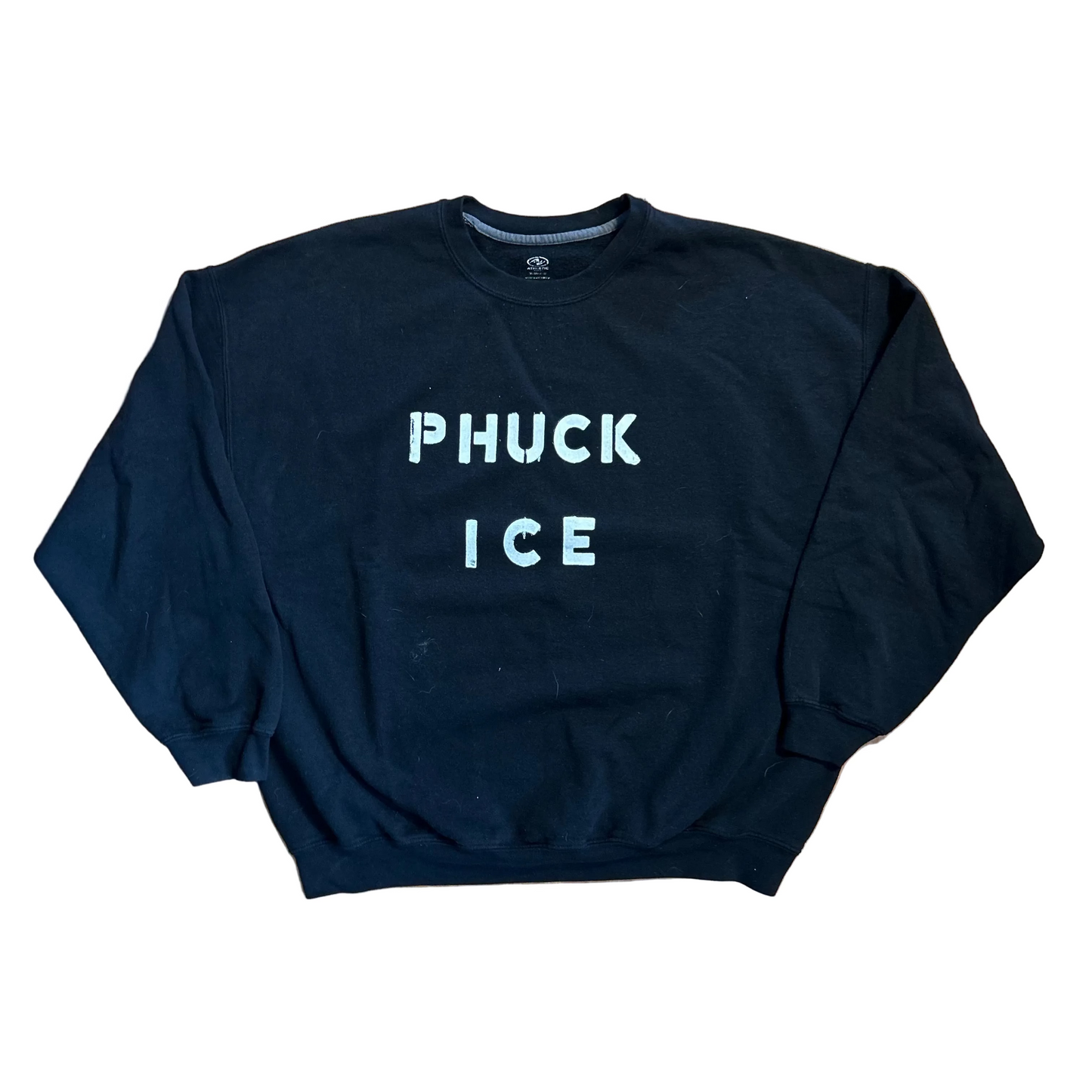 Phuck Ice Black Athletic Crewneck Sweatshirt - 27" x 27" - Boxy XLarge