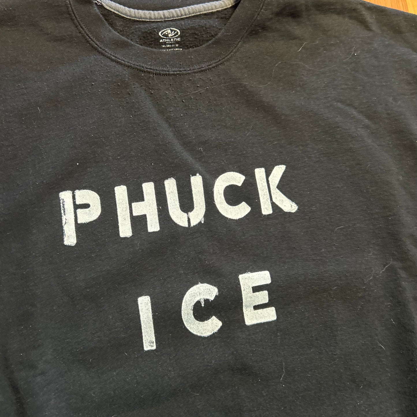 Phuck Ice Black Athletic Crewneck Sweatshirt - 27" x 27" - Boxy XLarge