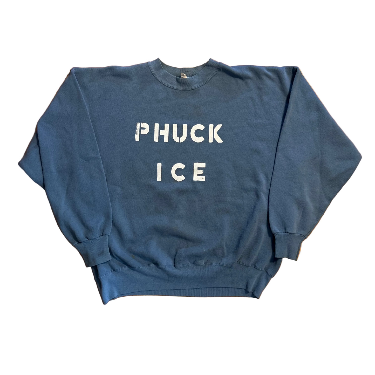 Phuck Ice Blue Crewneck Sweatshirt - 25" x 26" - Boxy XLarge