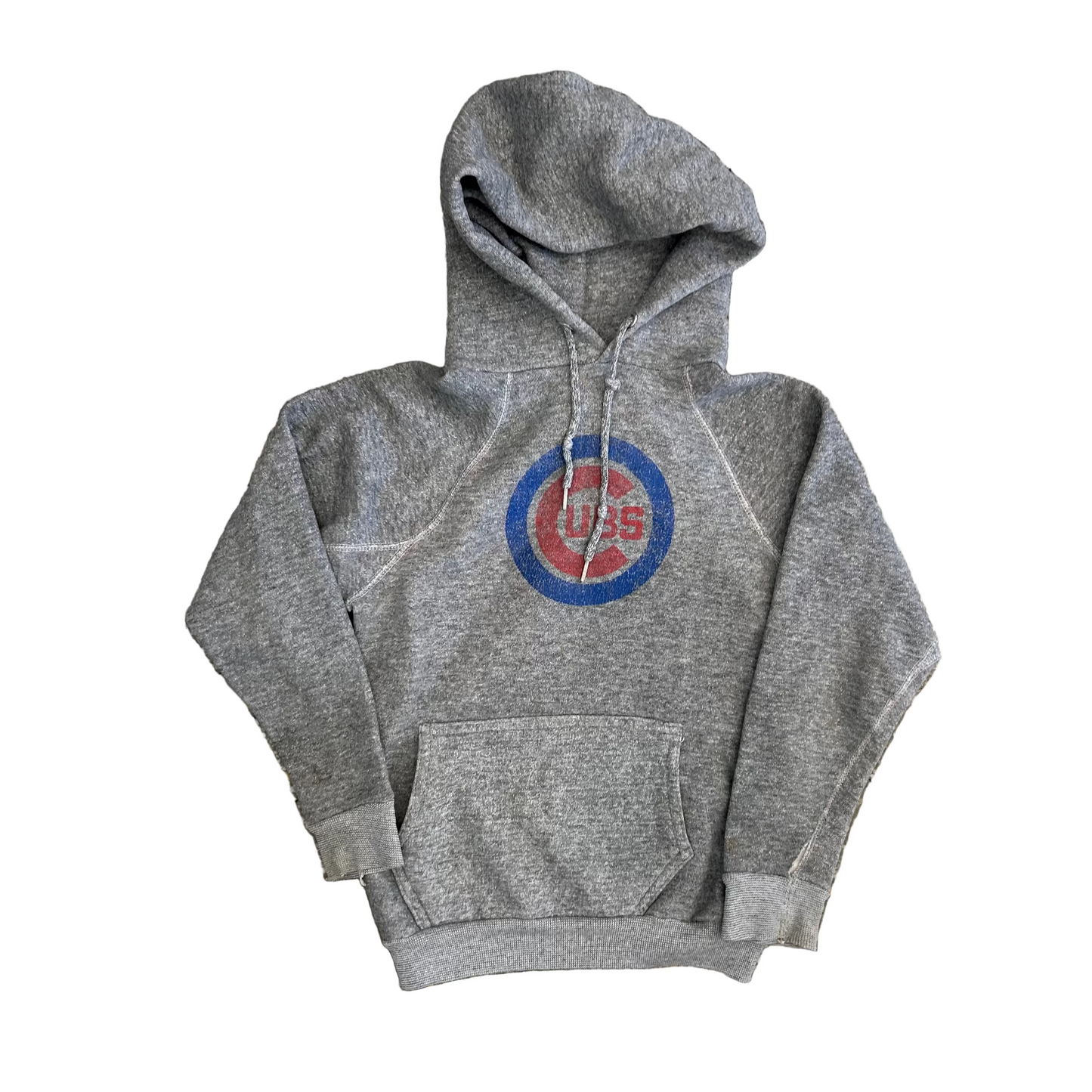 80's Discus Chicago Cubs MLB Grey Hoodie Sweatshirt - XSmall - 15" x 20"