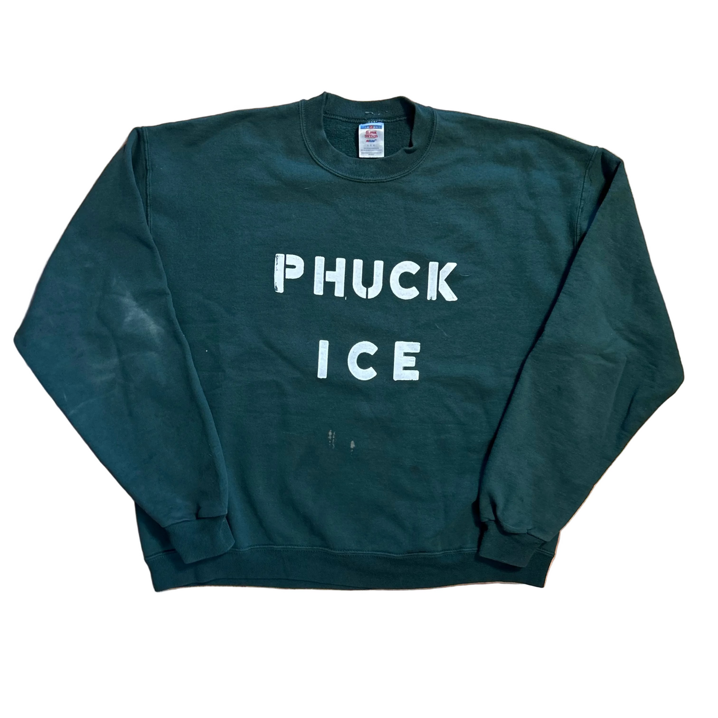 Phuck Ice Green Jerzees Crewneck Sweatshirt - 23" x 25" - Large