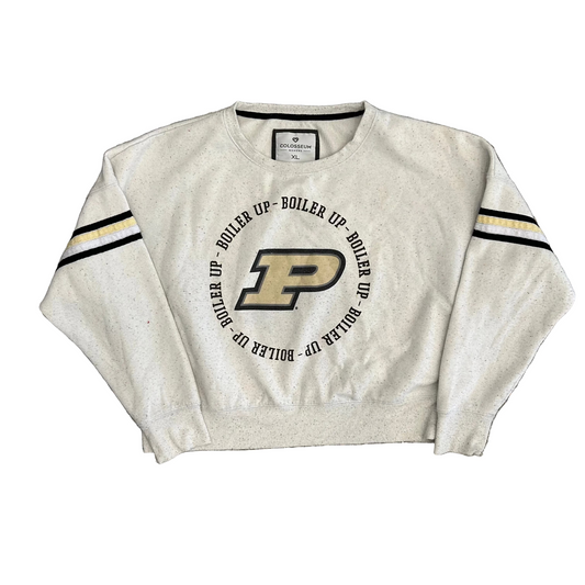 Colosseum Purdue University Boiler Up White Crewneck Sweatshirt - Boxy XLarge - 27" x 23"