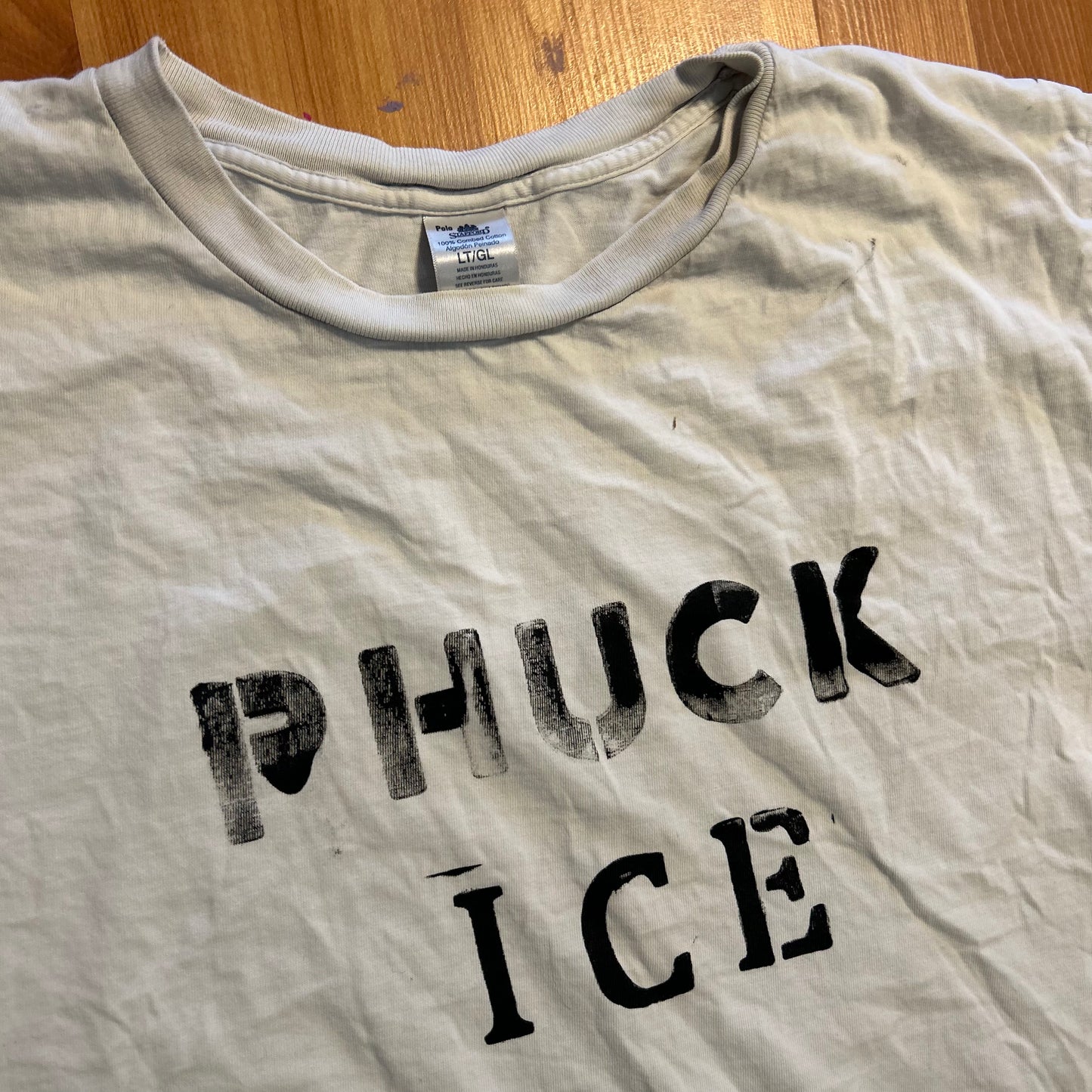 Phuck Ice White Polo Test Print Tshirt - 21" x 28.5" - Medium
