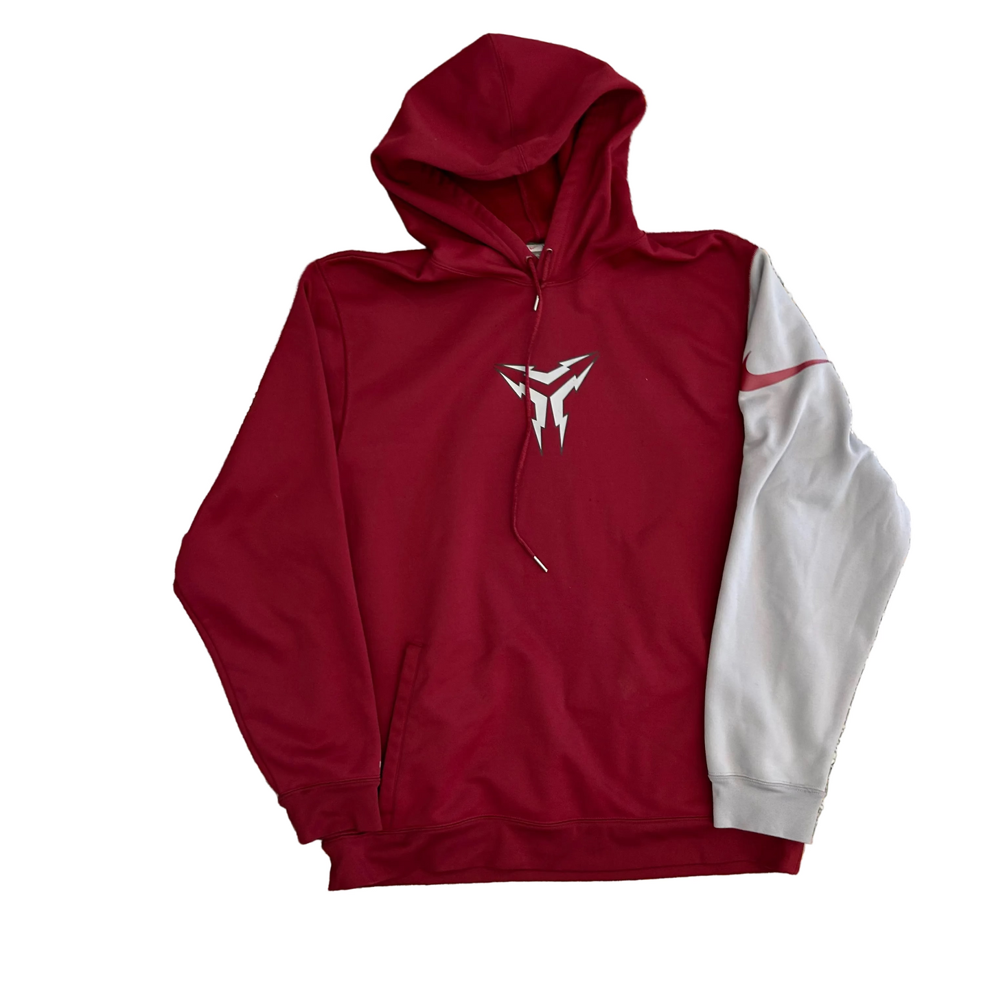 Nike Fit Therma Maroon Grey Hoodie Sweatshirt - Large - 22" x 30"