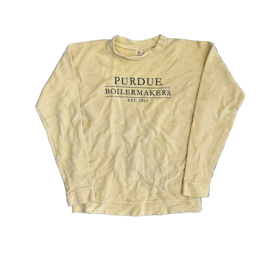 Venley Purdue University Boilermakers Cotton Yellow Crewneck Sweatshirt - Large - 22" x 26.5"
