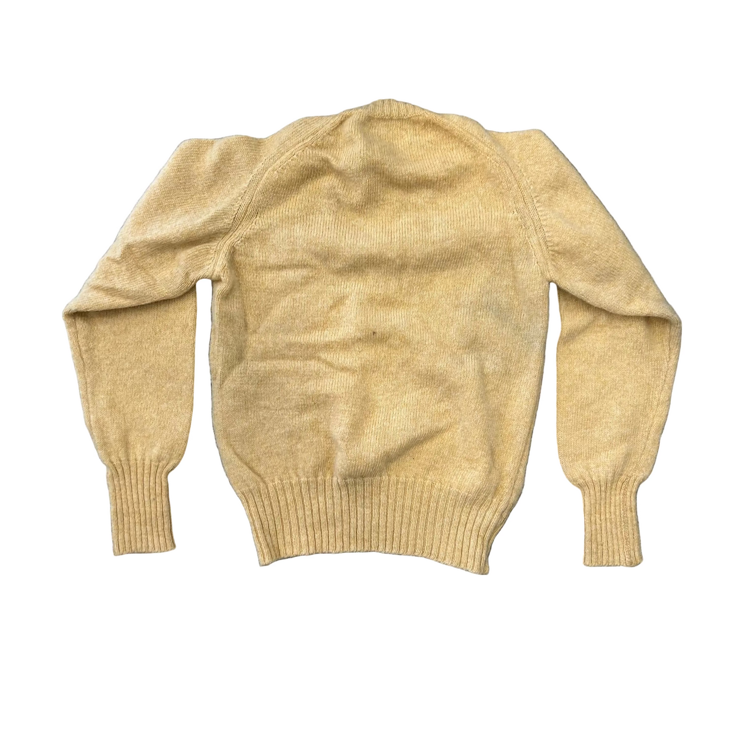 90's Gatsby USA Robert Bruce Shetland Wool Yellow Crewneck Sweater - Small - 19" x 23"