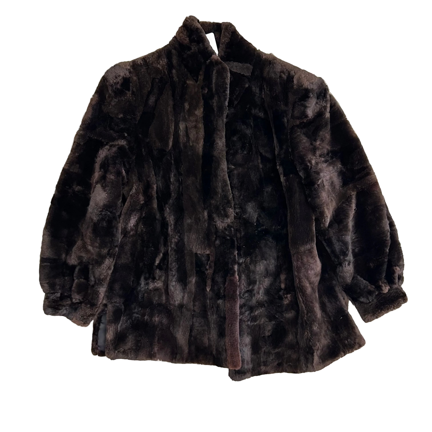 80/90's Brown Fur Jacket Coat - Large - 22" x 29"