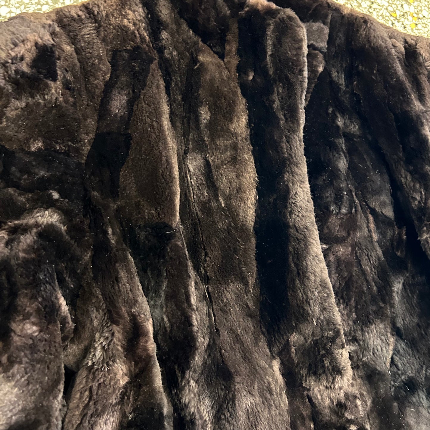 80/90's Brown Fur Jacket Coat - Large - 22" x 29"