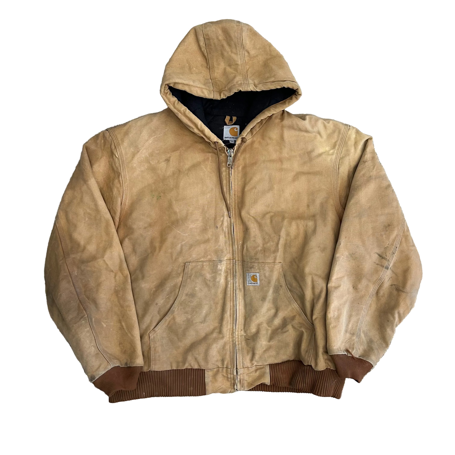 90’s Carhartt Carphartt Brown Hooded Zip Up Jacket Coat - XLarge - 29" x 29"