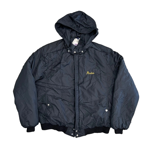 80’s MVP Products Purdue University Hooded Puffer Jacket Coat - XLarge - 25.5" x 24"