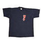 90's Lightning Bolt Navy Blue Painter Cotton Tshirt - XLarge - 24.5" x 31"