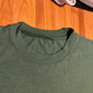 80/90's Bank at Work Green Faded 50/50 Cotton Polyester Tshirt - XLarge - 24.5" x 30"