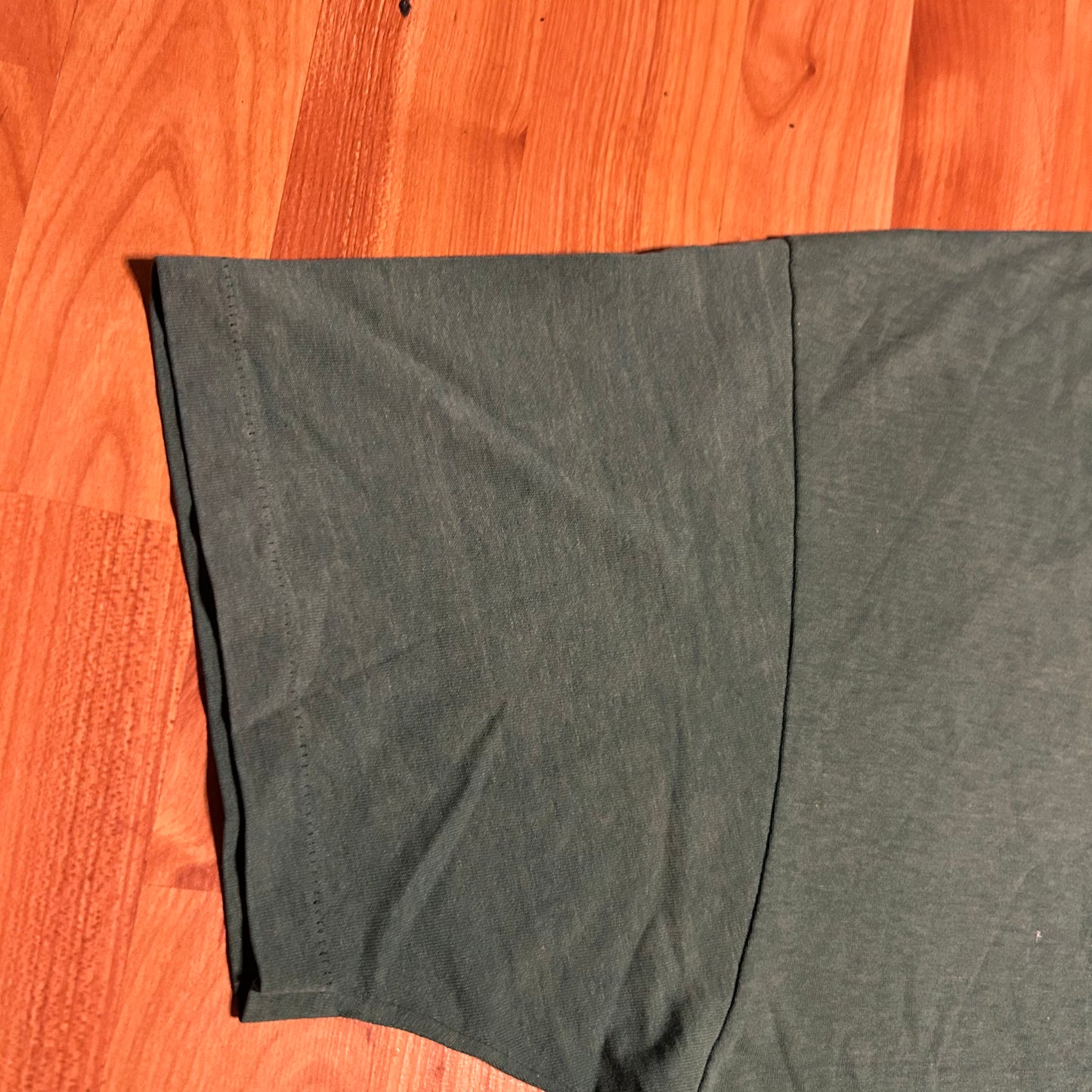 80/90's Bank at Work Green Faded 50/50 Cotton Polyester Tshirt - XLarge - 24.5" x 30"