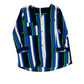 NY Collection Blue Green Navy Button Up Shirt - Large - 22" x 29"