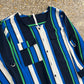 NY Collection Blue Green Navy Button Up Shirt - Large - 22" x 29"