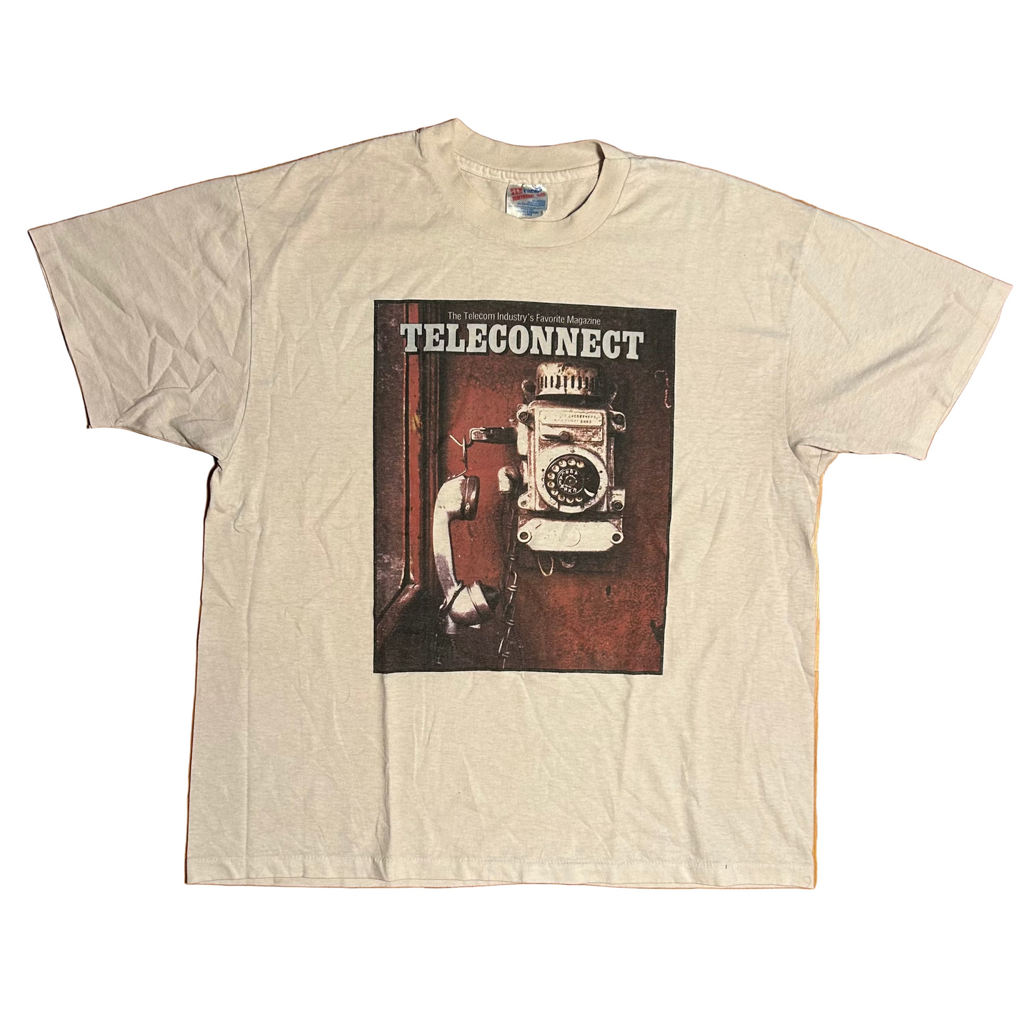 90's Hanes Heavyweight Teleconnect Telecom Industry's Favorite Magazine 50/50 Cotton Polyester White Tshirt - Large - 23.5" x 29"