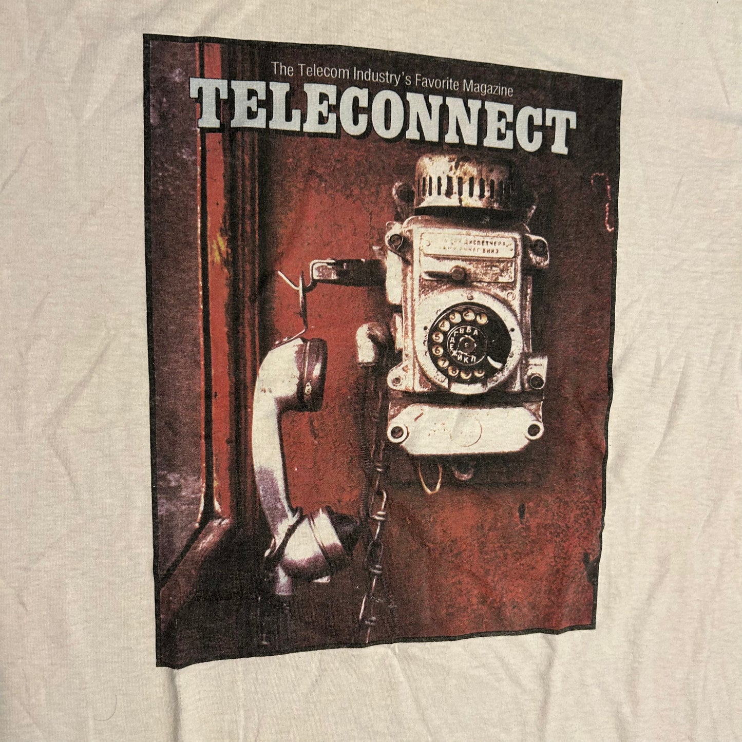 90's Hanes Heavyweight Teleconnect Telecom Industry's Favorite Magazine 50/50 Cotton Polyester White Tshirt - Large - 23.5" x 29"