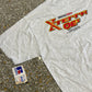 90’s NWT Brand New Russell Athletics Santa Cruz Naturals XTerra Q3 Energy Drink Grey Pocket Tshirt - Large - 22.5" x 30"