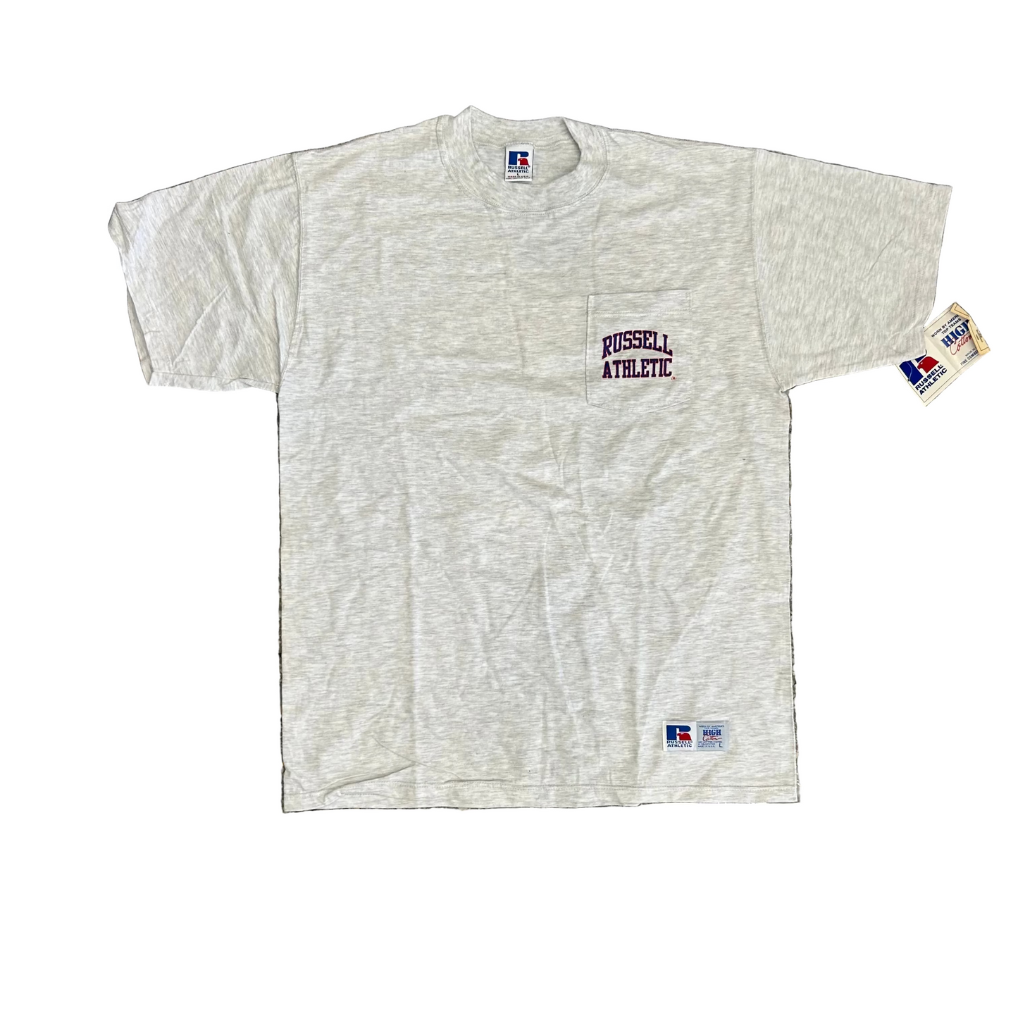 90’s NWT Brand New Russell Athletics Santa Cruz Naturals XTerra Q3 Energy Drink Grey Pocket Tshirt - Large - 22.5" x 30"