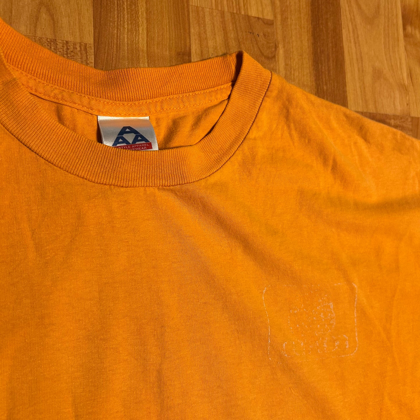 Alstyle Organic Cotton Distressed Orange Tshirt - Large - 22" x 29.5"