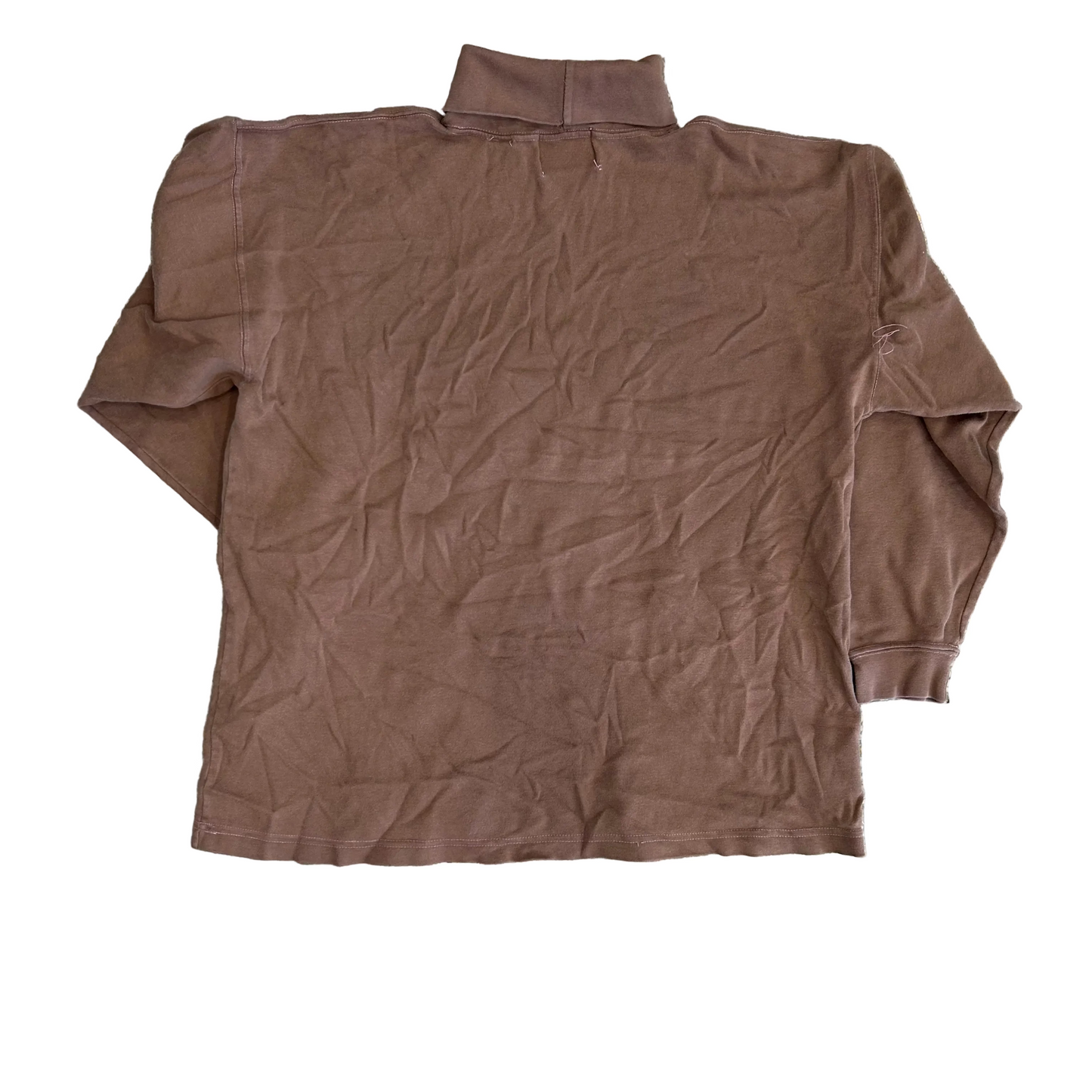 Minerals Two Hundred Twelve Degrees Brown Cotton Mock Neck Longsleeve Shirt - Large - 23" x 25.5"