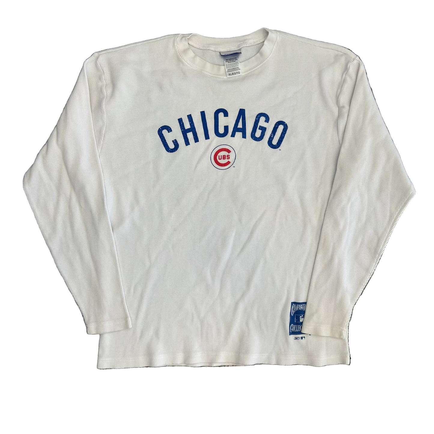 Reebok Chicago Cubs MLB Baseball White Thermal Longsleeve Shirt - XLarge - 24" x 29"