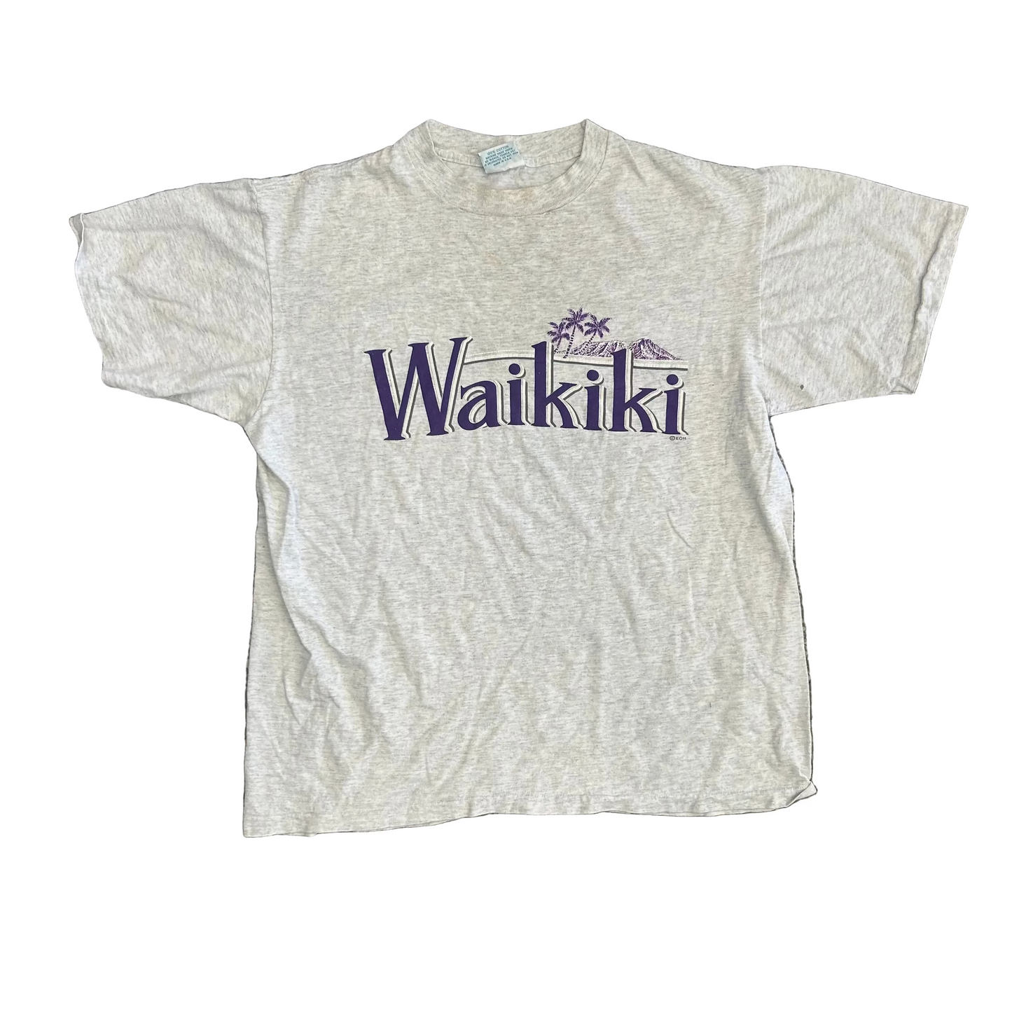 90’s Waikiki Grey Tshirt - Large - 22.5" x 27.5"