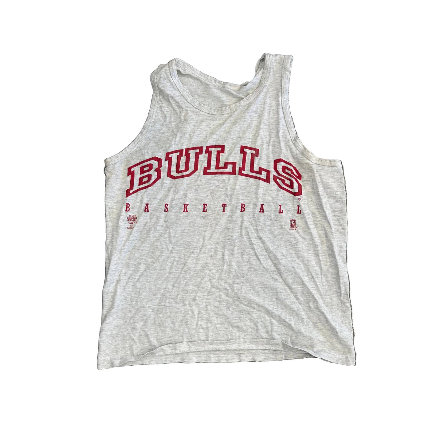 90’s Chicago Bulls NBA Basketball Grey Tanktop Shirt - XSmall - 17.5" x 22"