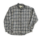 Eddie Bauer Linen Cotton Plaid Blue Button Up Shirt - XLarge - 27" x 31"
