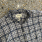 Eddie Bauer Linen Cotton Plaid Blue Button Up Shirt - XLarge - 27" x 31"