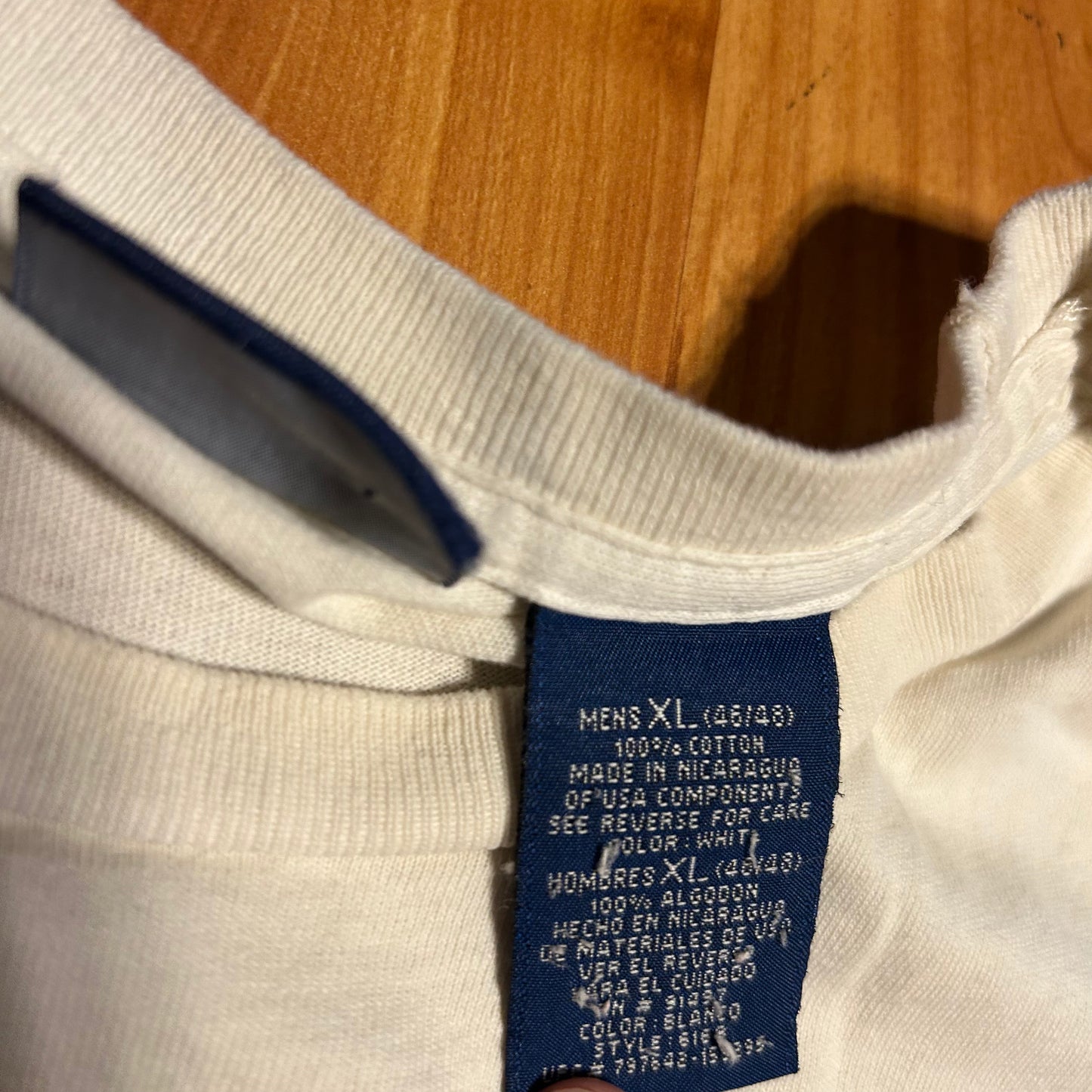 I Swear I Didn’t Do It It Was A Guy Dressed Like Me Funny White Distressed Cotton Tshirt - XLarge - 25” x 30”