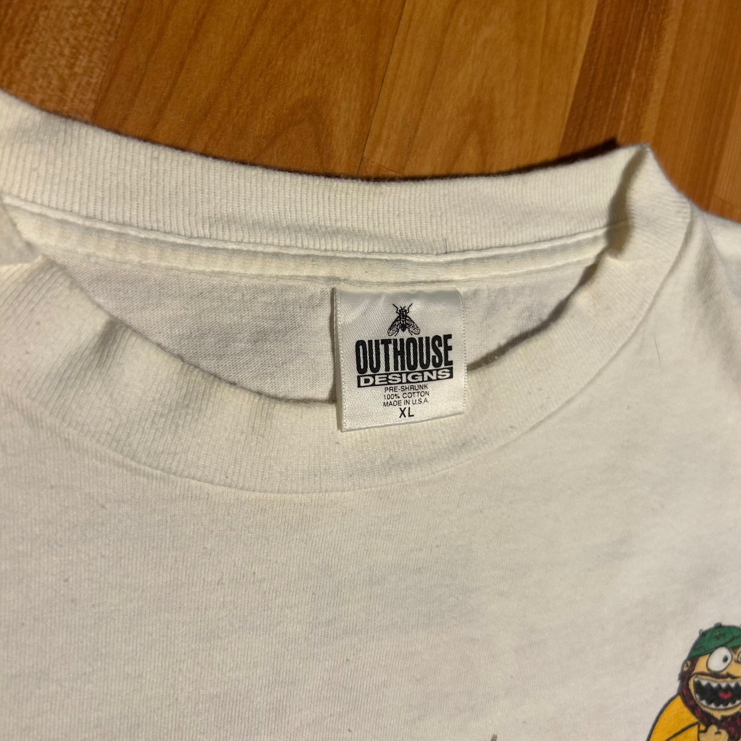 90’s Outhouse Designs Fishing is Better Than Sex Jackson Hole Deep Sea Dick’s Charter Fishing 1995 White Cotton Tshirt - XLarge - 25” x 29”