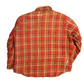 80/90's Sears Red Orange Nylon Lined Distressed Button Up Cotton Polyester Flannel Shirt - XLarge - 25" x 29"