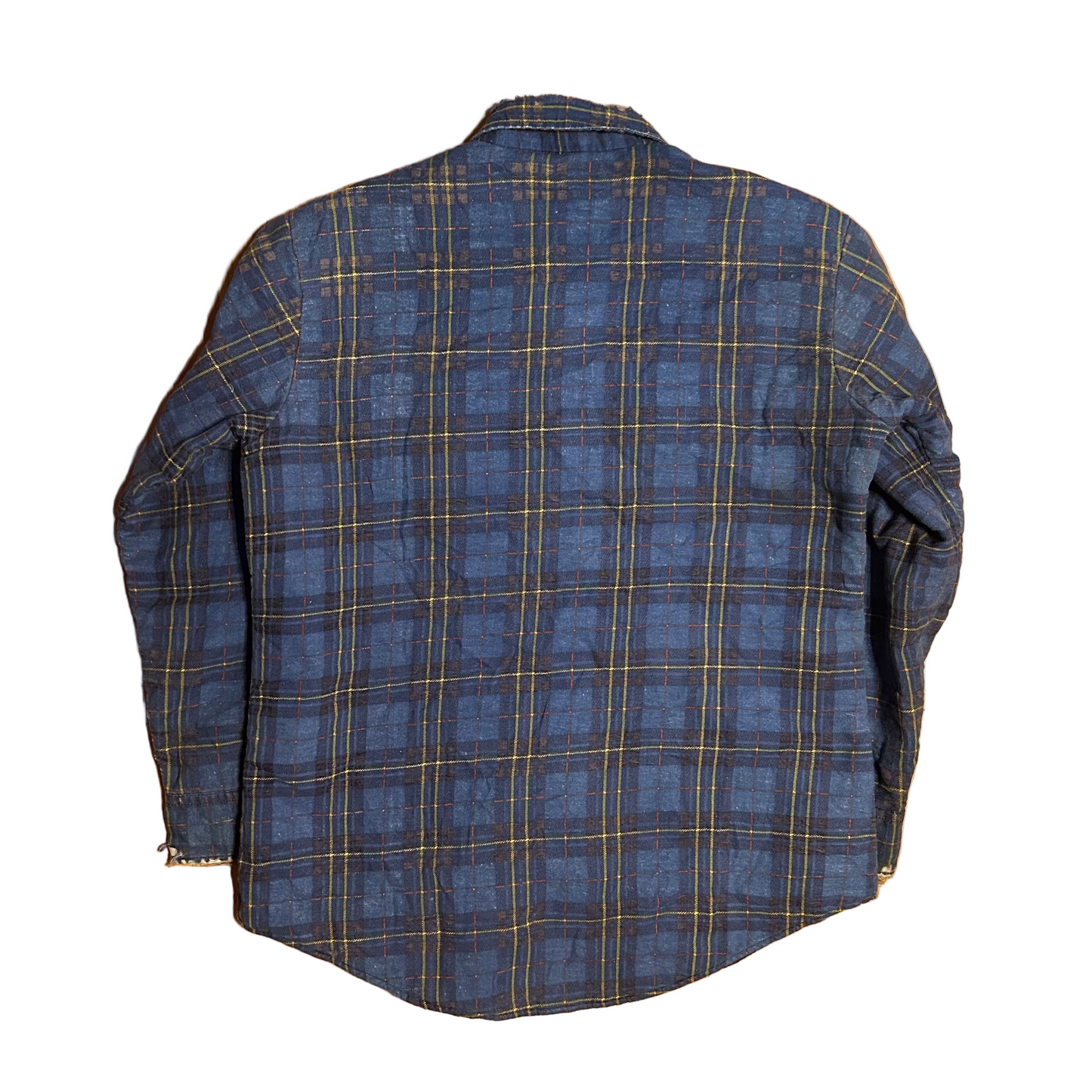 90's Northwest Territory Navy Blue Nylon Lined Button Up Cotton Polyester Flannel Shirt - XLarge - 24" x 33"