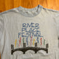 80's River Place Festival Light Blue Volunteer Tshirt - XSmall - 17" x 27"