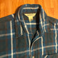 90's St. John's Bay Green Blue Button Up Cotton Flannel Shirt - XLarge - 24" x 30"