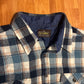 80/90's Sears Sportswear Perma Prest Button Up Cotton Wool Flannel Shirt - XLarge - 25" x 29"