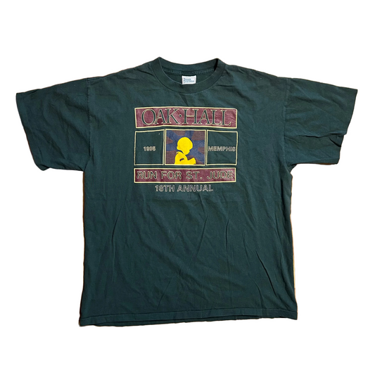 90's Premier Sportswear Oak Hall 1995 Run Green Tshirt - Large - 23" x 29.5"
