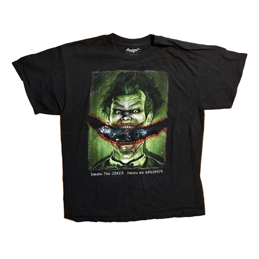 Batman Arkham Asylum Joker Black Tshirt - Medium - 21" x 27"