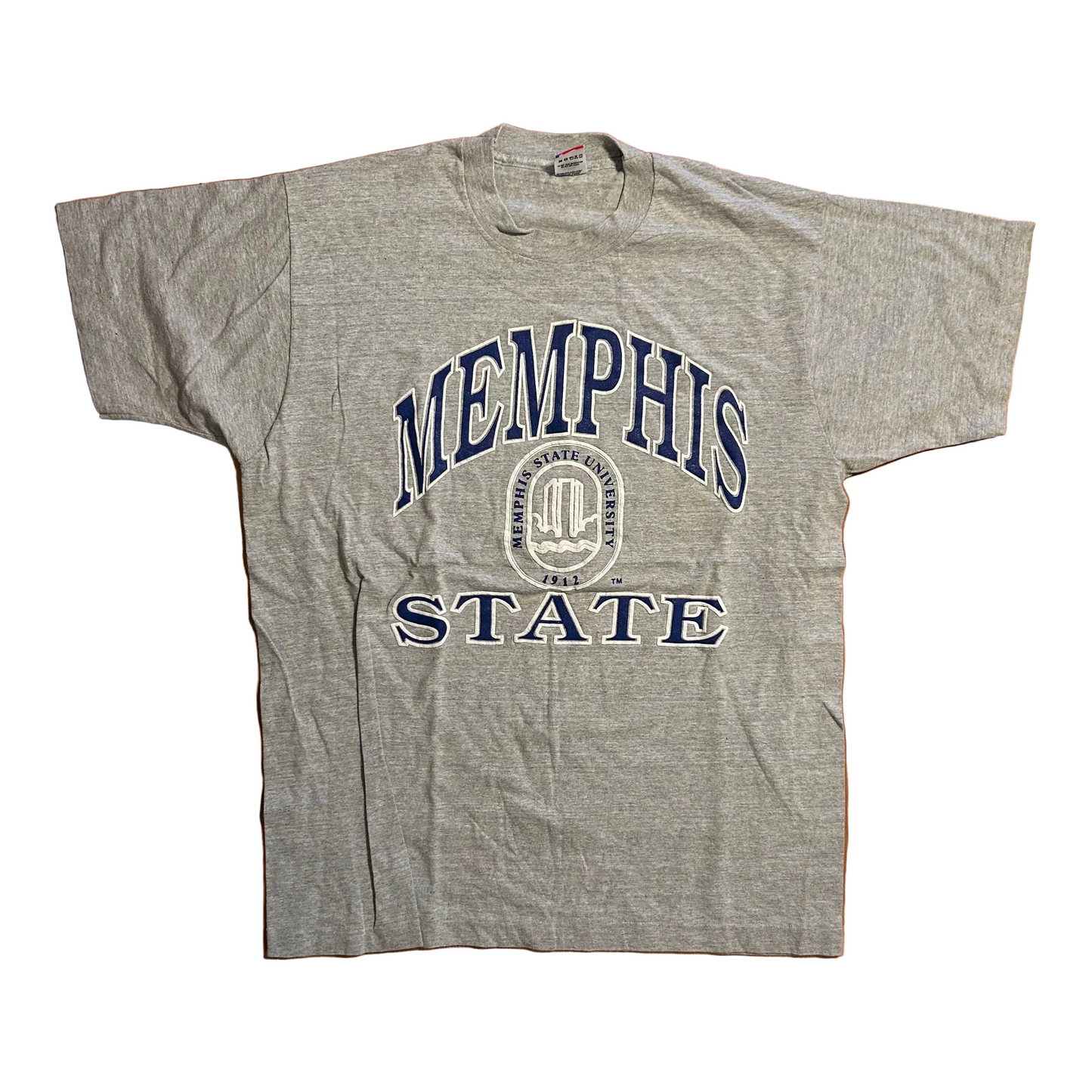 90's FOTL Memphis State Grey Tshirt - Large - 23" x 30"