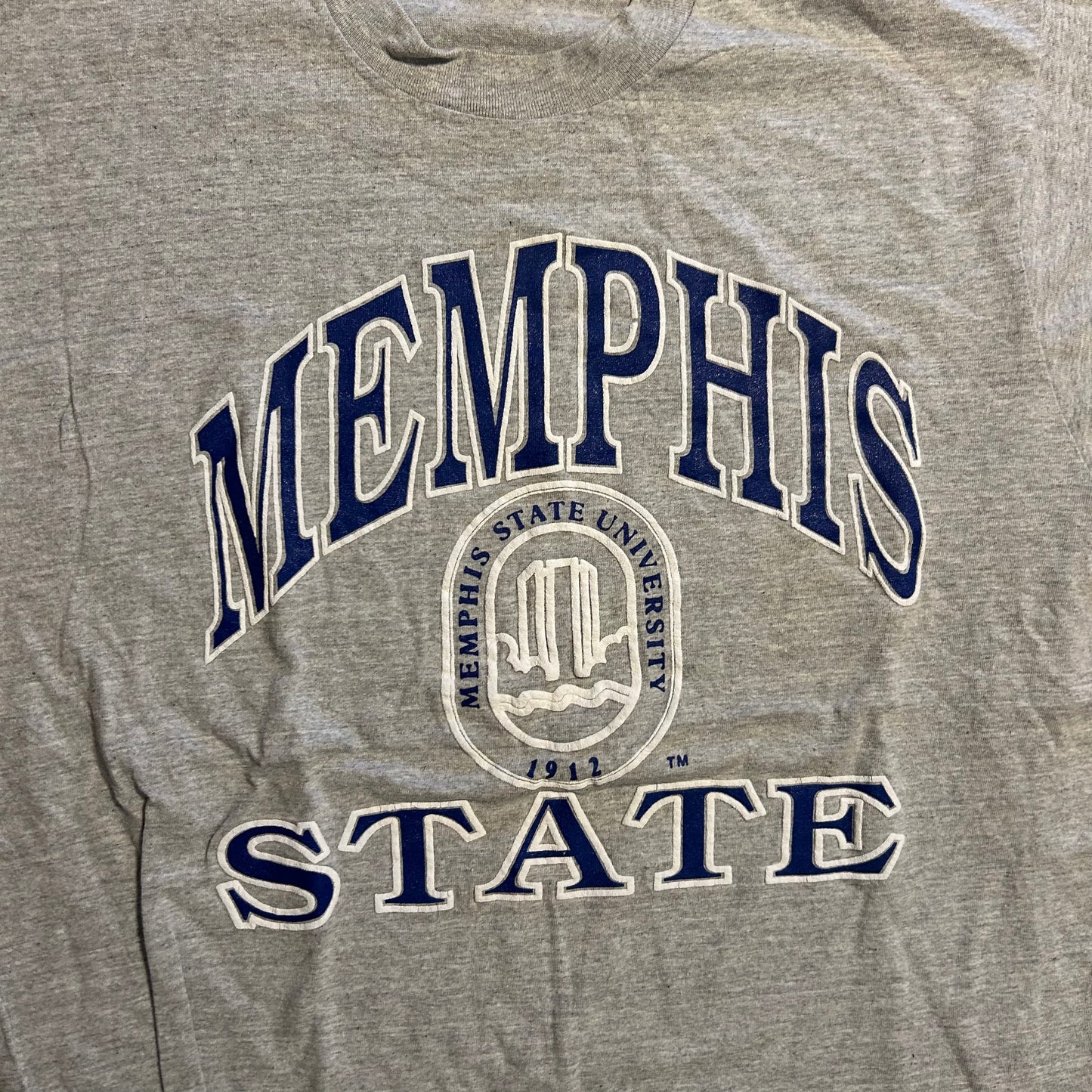 90's FOTL Memphis State Grey Tshirt - Large - 23" x 30"